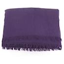HERMES BED COVER IN CASHMERE SILK AND PURPLE WOOL PURPLE BLANKET - Hermès