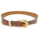 VINTAGE BELT HERMES BUCKLE WESTERN T75 LEATHER BELT FIREWORKS DECOR - Hermès