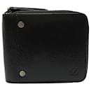 ST DUPONT ZIPPED LEATHER DIAMOND TIP BLACK LEATHER WALLET WALLET - St Dupont