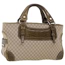 CELINE Macadam Canvas Boogie Bag Hand Bag Beige WC-ST-0068 Auth bs5785 - Céline