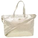 Borsa a Spalla Salvatore Ferragamo in Pelle 2modo Gold Tone Auth 44423