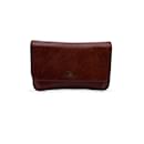 Brown Leather Unisex Clutch Handbag Flap Pouch - Autre Marque