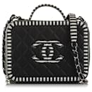 Chanel Black Medium Caviar CC Filigree Vanity Bag