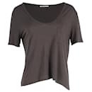 T By Alexander Wang Classic Pocket Tee in Olive Green Rayon