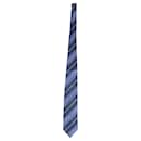 Nina Ricci Striped Tie in Blue Silk