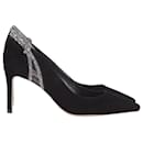 Sophia Webster Giovanna Sapatos pontiagudos com recorte de cristal em PVC preto camurça - Sophia webster