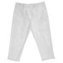 Jil Sander Straight Leg Pants in White Cotton