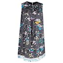 Anna Sui Metallic Cherub Print Sleeveless Dress in Multicolor Silk