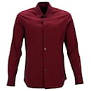 Camisa Prada Clássica de Botão em Algodão Vermelho
