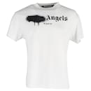 Camiseta de algodón blanco con estampado del logo de Palm Angels Paris