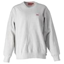 Suéter de cuello redondo con logo Supreme Small Box en algodón gris ceniza