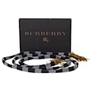 Burberry Striped Scarf with Metallic Fringe in Multicolor Merino Wool