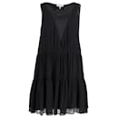 See By Chloe Sleeveless Tiered Mini Dress in Black Silk - Chloé