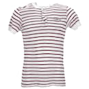 Dior Forget Me Not Striped Polo Shirt in White and Black Viscose