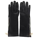 Prada-Handschuhe mit Reißverschluss aus schwarzem Leder