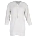 IRO Front Zip Perforated Detail Mini Dress in White Polyester - Iro