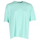 Balenciaga T-shirt à logo brodé en coton bleu sarcelle