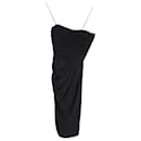 Jason Wu Strapless Knee Length Dress in Black Silk
