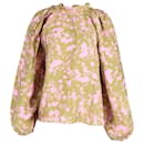 Stine Goya Corinne Floral Foliage Bluse aus grünem und rosa Modal - Autre Marque