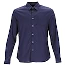 Camisa de botão Prada em algodão azul marinho