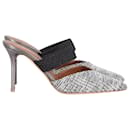 Malone Souliers Maisie Woven Pointed Toe Mule Pumps in Silver Nylon - Autre Marque