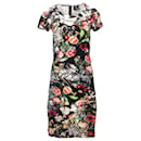 McQ by Alexander McQueen Floral Printed Fitted Mini Dress in Multicolor Cotton - Alexander Mcqueen