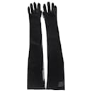 Versace Cutout Gloves in Black Leather