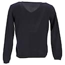 Prada V-Neck Sweater in Black Wool 
