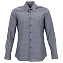 Chemise boutonnée à motif Prada en coton bleu