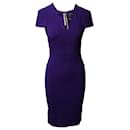 Roland Mouret Kleid mit V-Ausschnitt aus lila Polyester