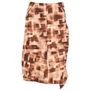 Marni Geometric Pattern Asymmetric Skirt in Brown Cotton