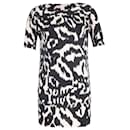 Diane Von Furstenberg Kleid mit Zebramuster aus schwarzer und weißer Seide