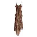 Vestido de seda com estampa de leopardo Veronica Beard Avenel