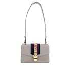Sylvie Small Leather Grey Bag - Gucci