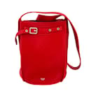 Große Tasche Bucket Leather Red Bag - Céline