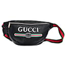 Bolsa de cintura preta com estampa de couro granulado - Gucci