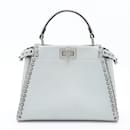 Peekaboo Mini cuir clouté gris 2-façon - Fendi