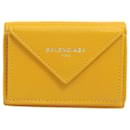 Papier-Mini-Geldbörse aus gelbem Leder - Balenciaga