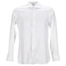 Ermenegildo Zegna Camisa de vestir con botones en algodón blanco