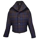 Junya Watanabe Comme Des Garcon Checked Boxy Jacket In Blue Wool - Autre Marque