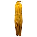 Johanna Ortiz Vastness of the Sea Maxi Dress in Gold Viscose - Autre Marque