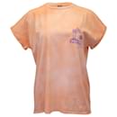 Camiseta con cuello redondo y estampado de logo con efecto teñido anudado en algodón coral de Balmain