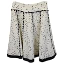 Oscar De La Renta Fit & Flare Dotted Mini Skirt in Cream Polyamide - Oscar de la Renta