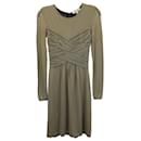Burberry Ruched Bodice Dress in Olive Viscose
