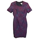 Burberry Floral Embroidered Sheath Dress in Purple Polyester