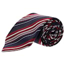 Ermenegildo Zegna Striped Pattern Necktie in Multicolor Silk - Autre Marque