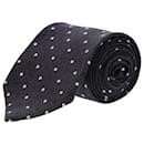 Ermenegildo Zegna Dotted Pattern Necktie in Black Silk - Autre Marque