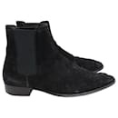 Saint Laurent Wyatt Chelsea Boots in Black Suede
