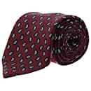 Ermenegildo Zegna Paisley Pattern Necktie in Burgundy Silk - Autre Marque