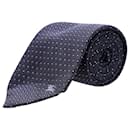 Burberry-Krawatte mit gepunktetem Muster aus marineblauer Seide